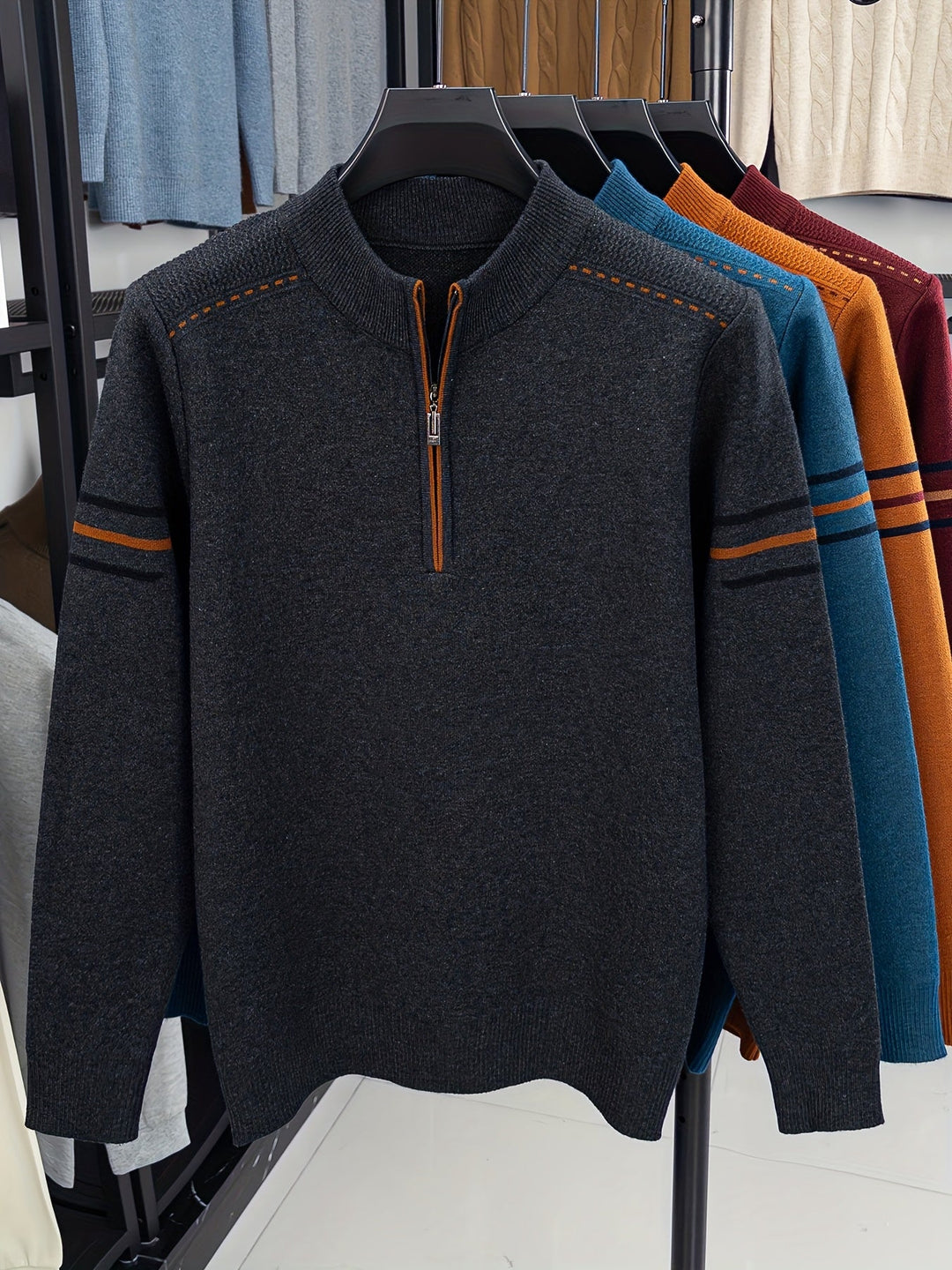 Daniel | Men's Half Zip Knitted Jumper Long Sleeve