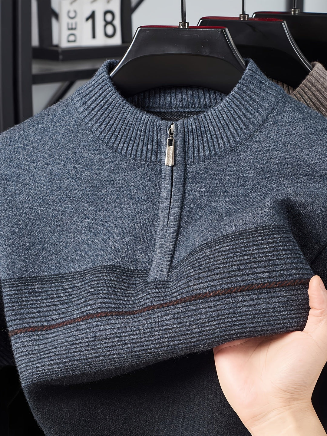Oscar | Men's Knitted Zip Neck Jumper Long Sleeve
