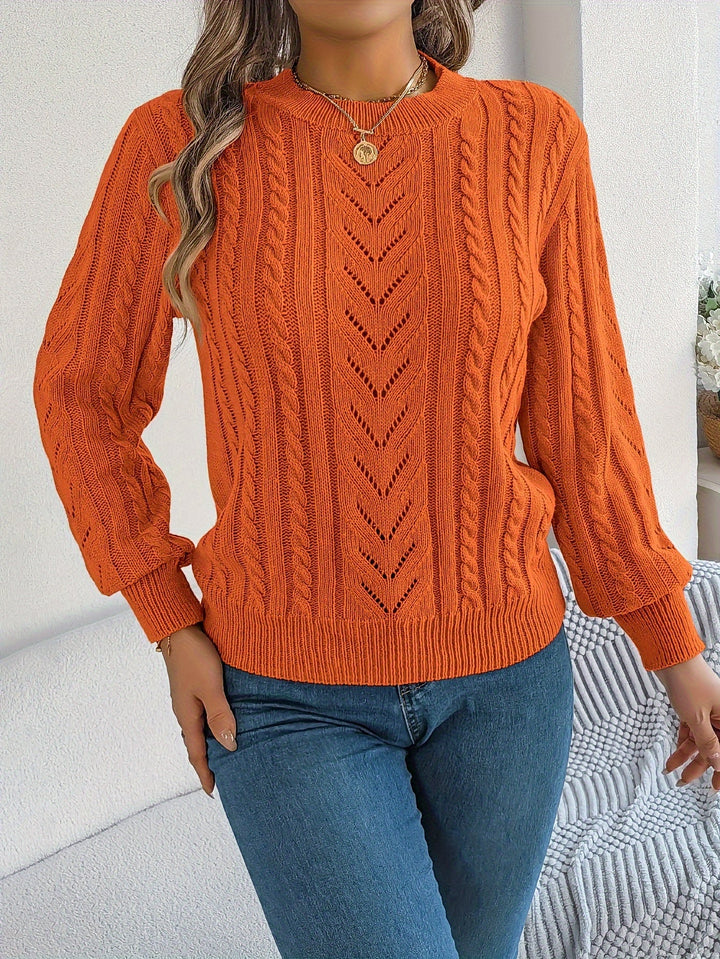 Blythe | Women's Cable Knit Textured Jumper Round Neck