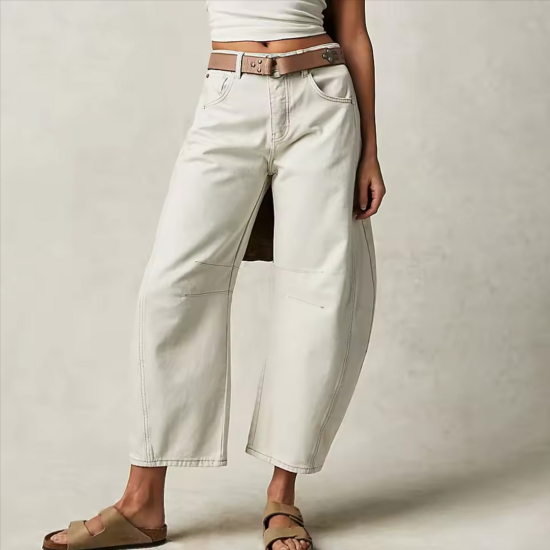 Coralie Leopard Barrel Leg Jeans