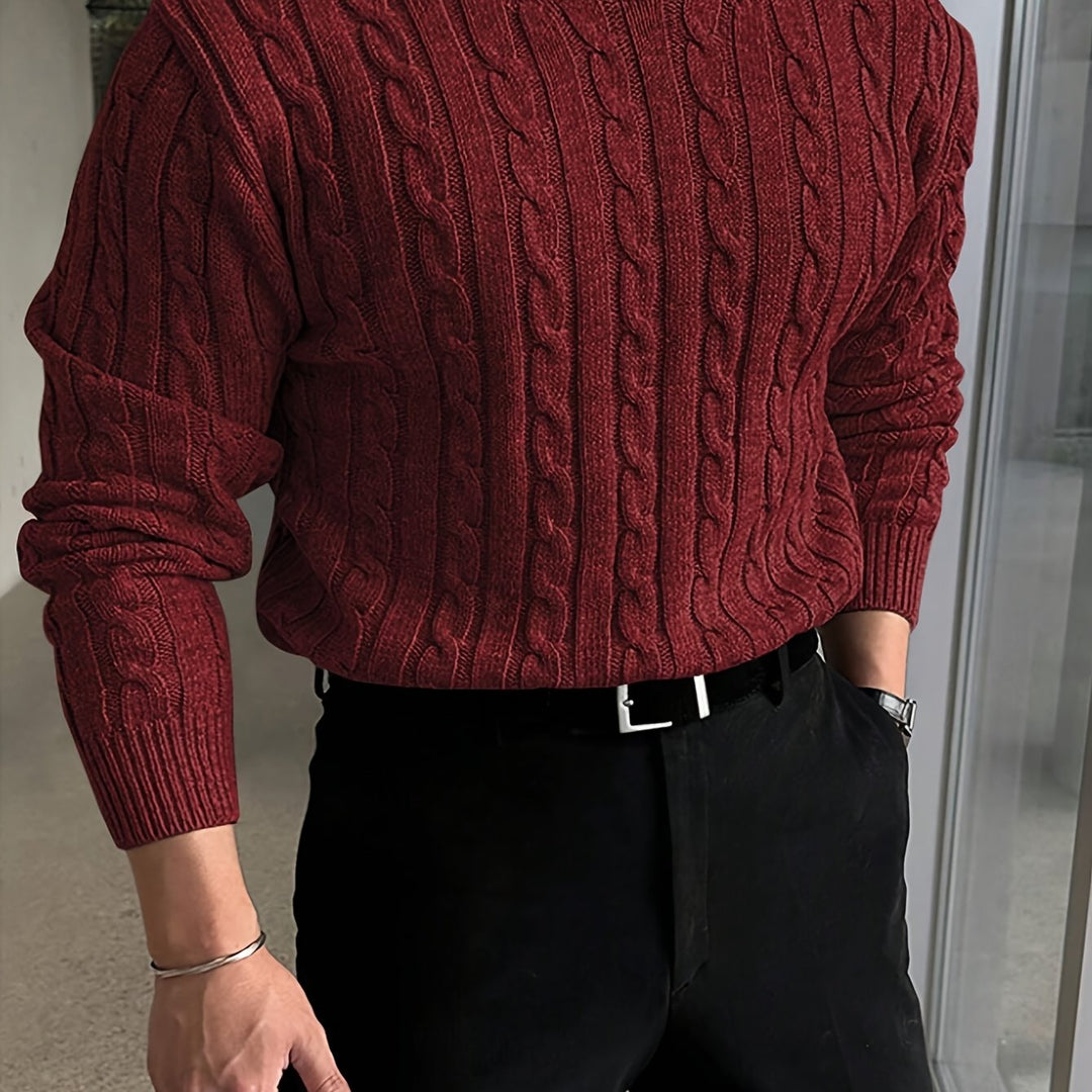 Jonas | Men's Cable Knit Jumper Crew Neck Long Sleeve