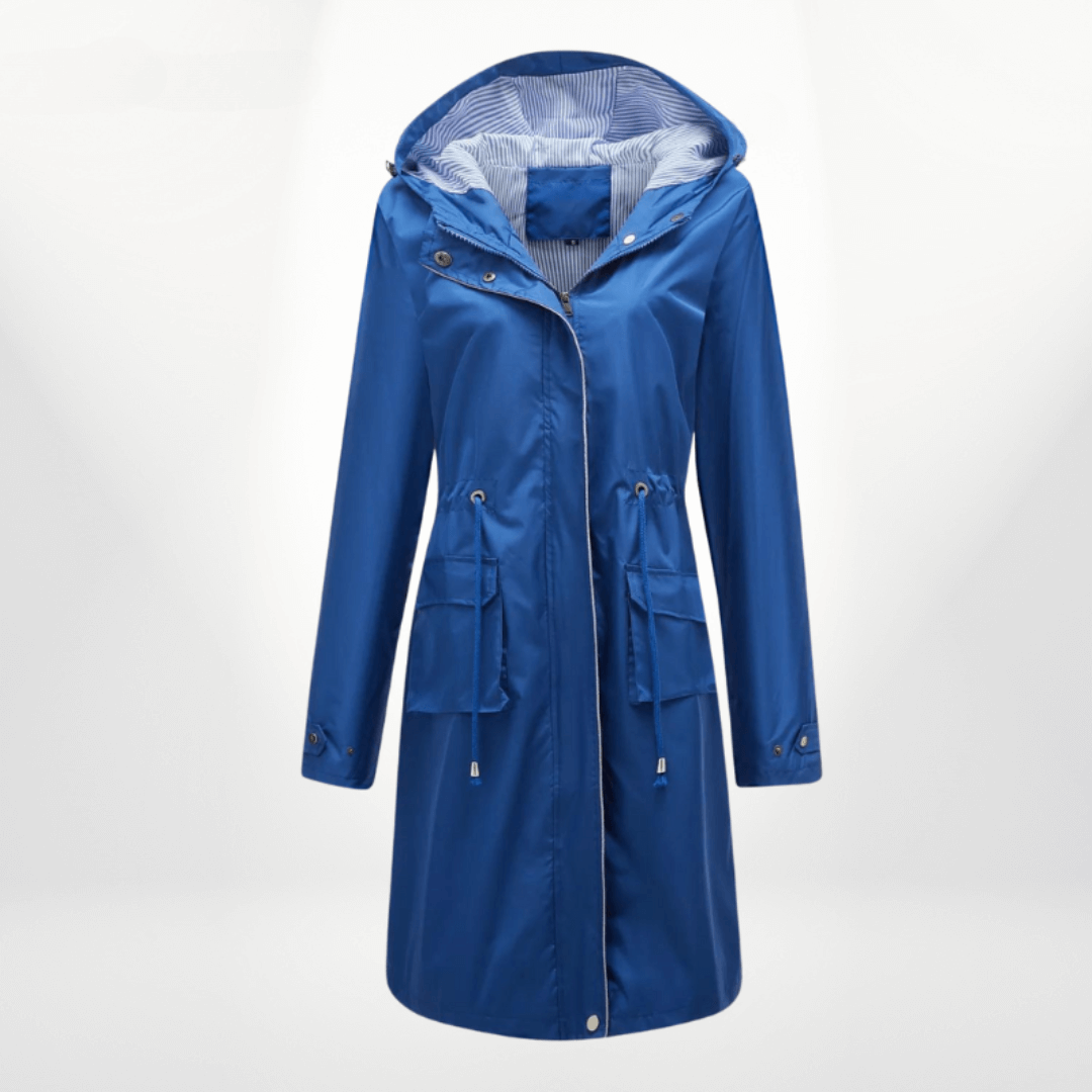 Hildegund | Women's Waterproof Raincoat Hooded Drawstring Waist