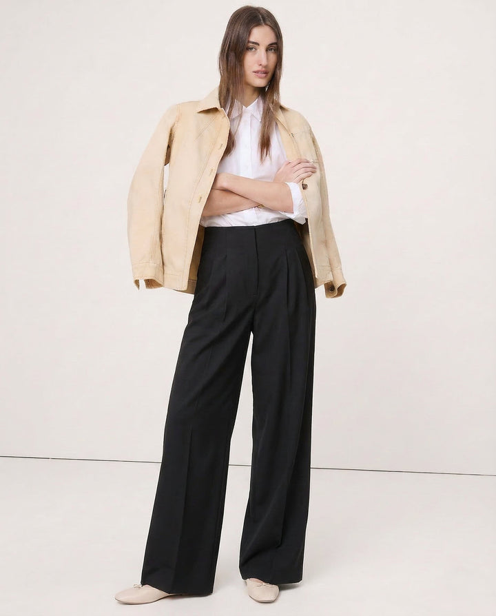 Valmira High Waist Draped Wide Leg Trousers