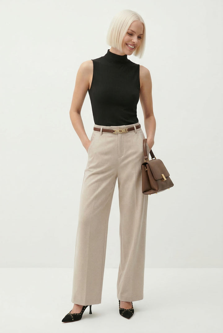 Mirelle Wide Leg Tailored Wool Trousers