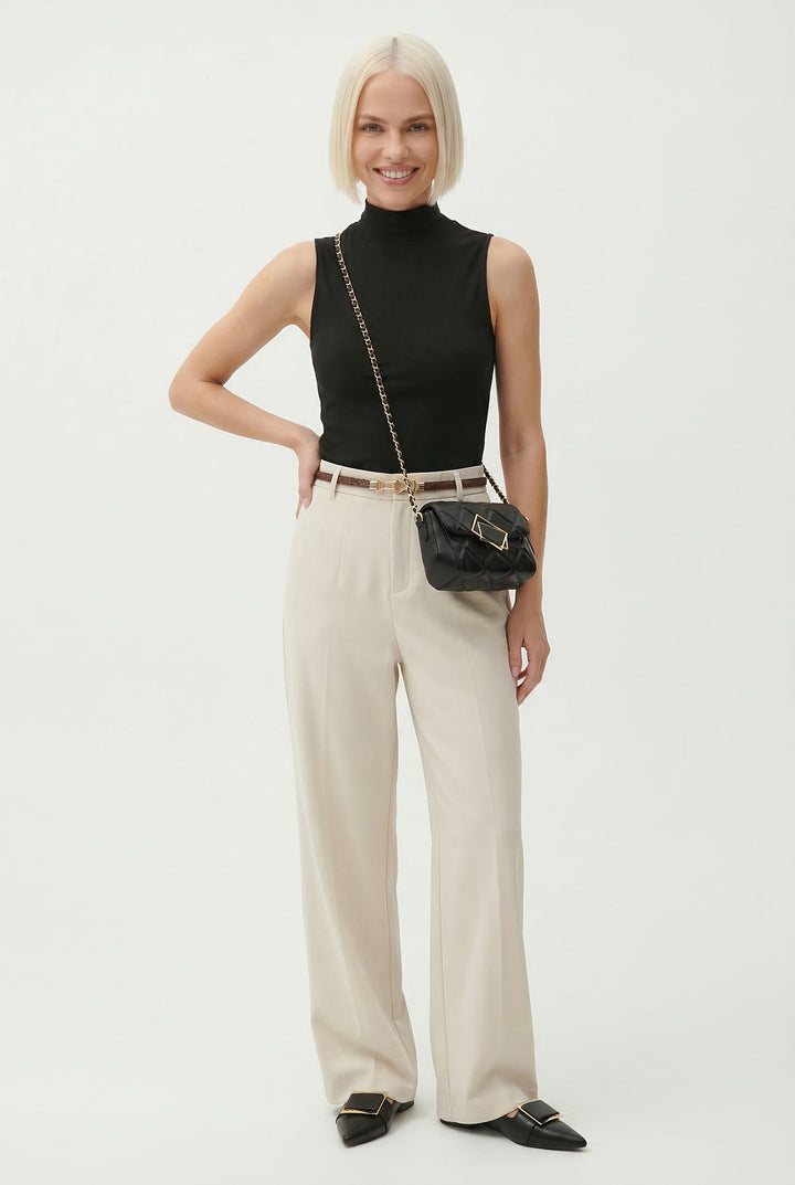 Mirelle Wide Leg Tailored Wool Trousers