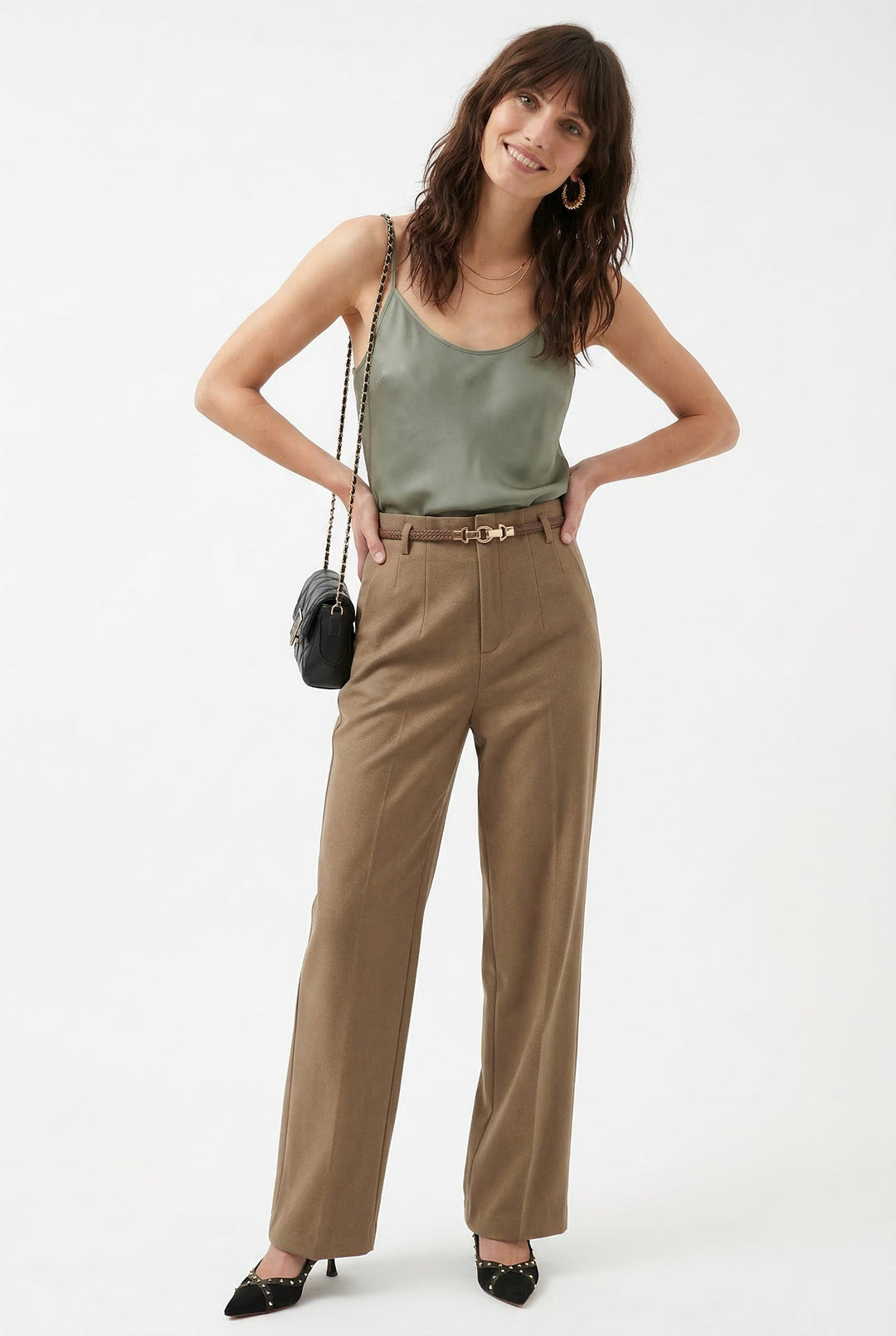 Mirelle Wide Leg Tailored Wool Trousers