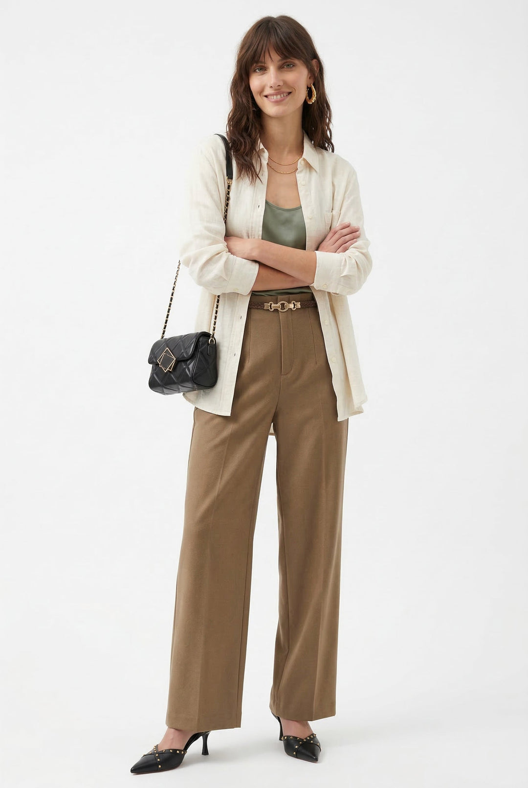 Mirelle Wide Leg Tailored Wool Trousers
