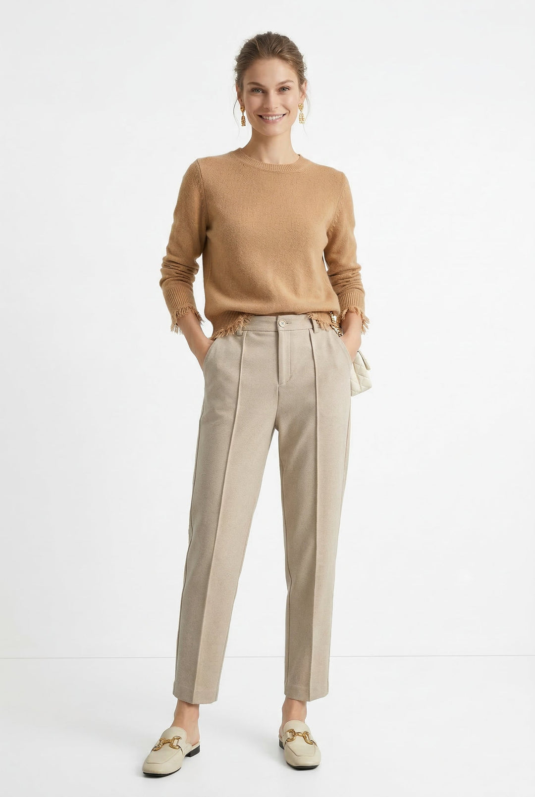 Linnea Wool Touch Tapered Trousers