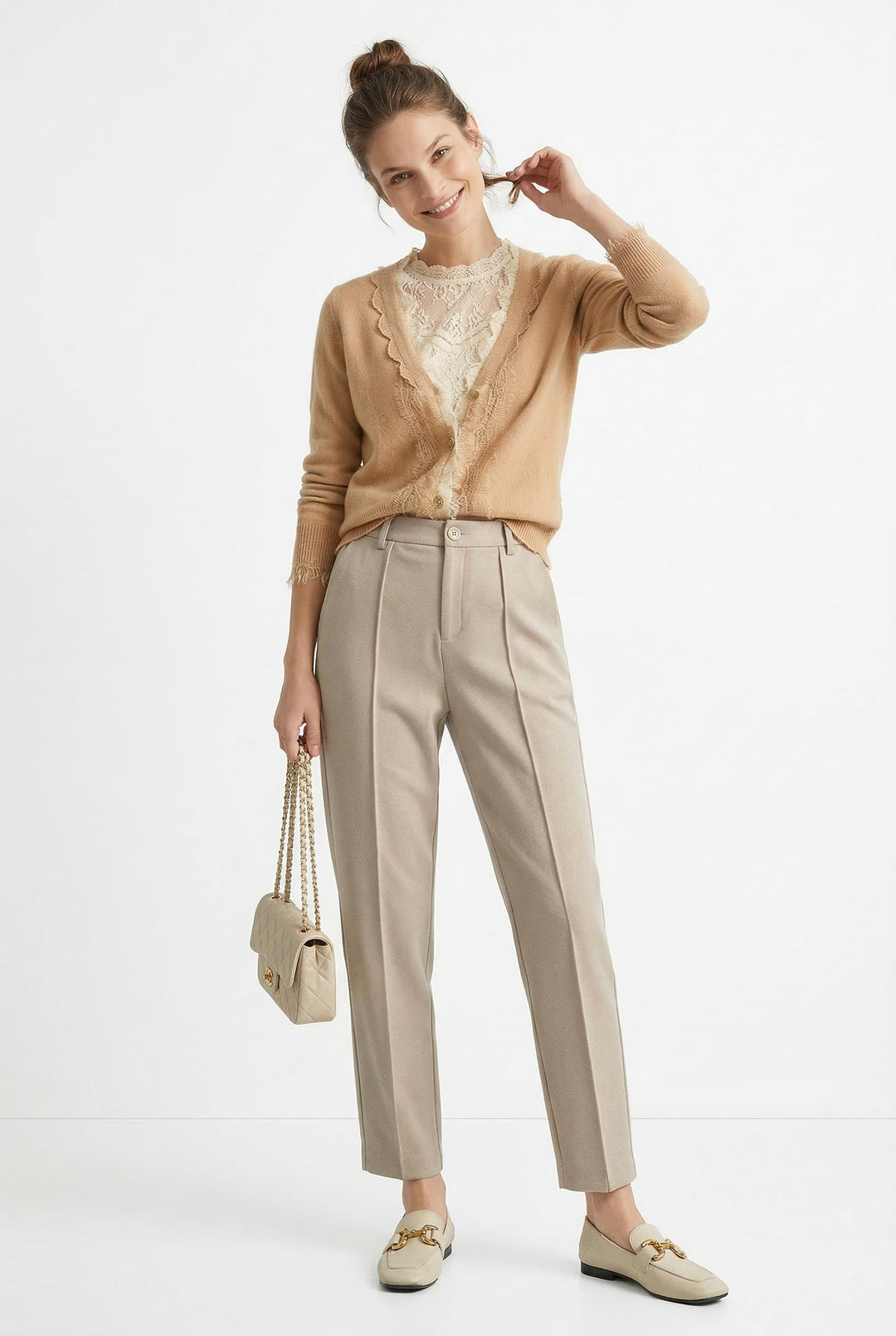 Linnea Wool Touch Tapered Trousers