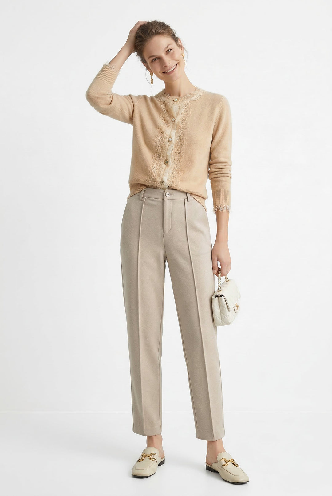 Linnea Wool Touch Tapered Trousers
