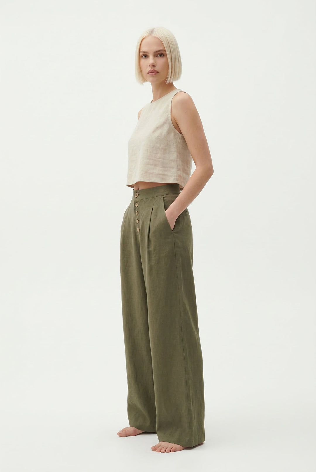 Lucienne Cotton Wide Leg Pants
