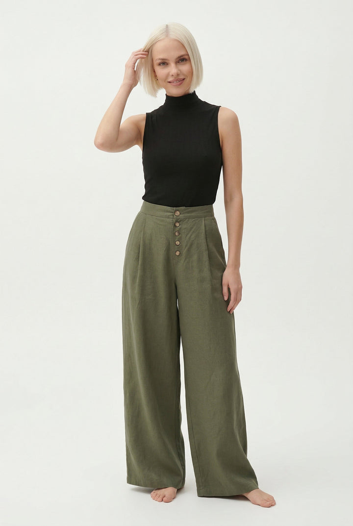 Lucienne Cotton Wide Leg Pants