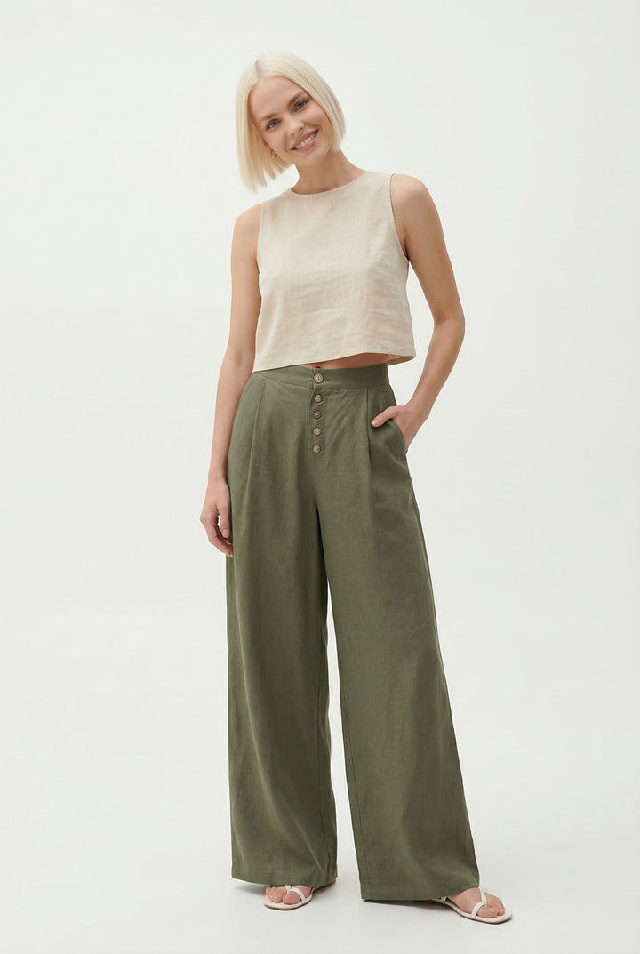 Lucienne Cotton Wide Leg Pants