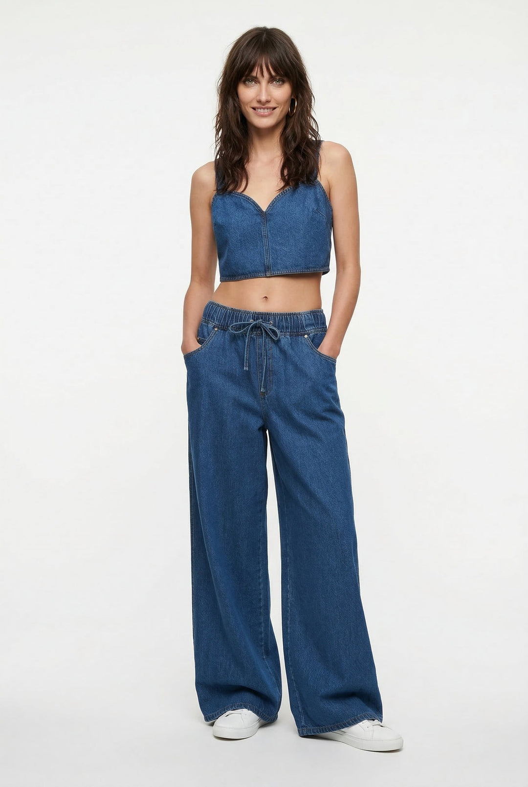 Viona Drawstring Wide Leg Jeans