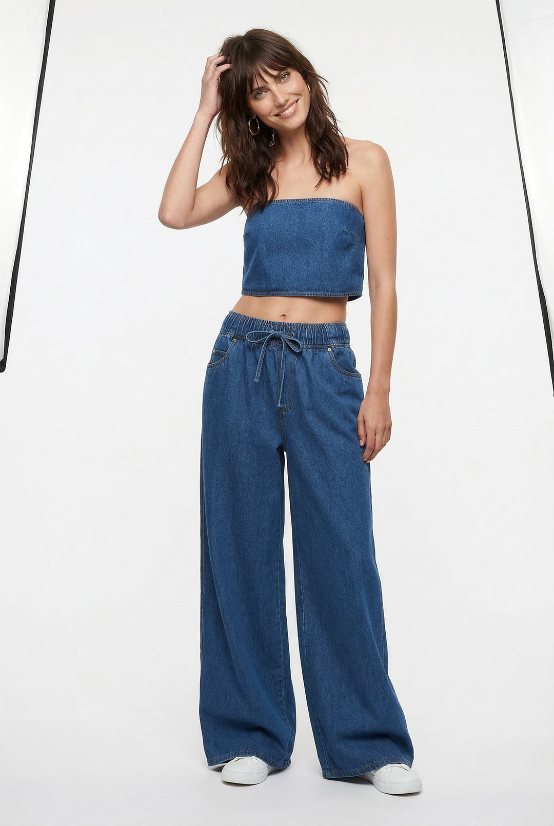 Viona Drawstring Wide Leg Jeans