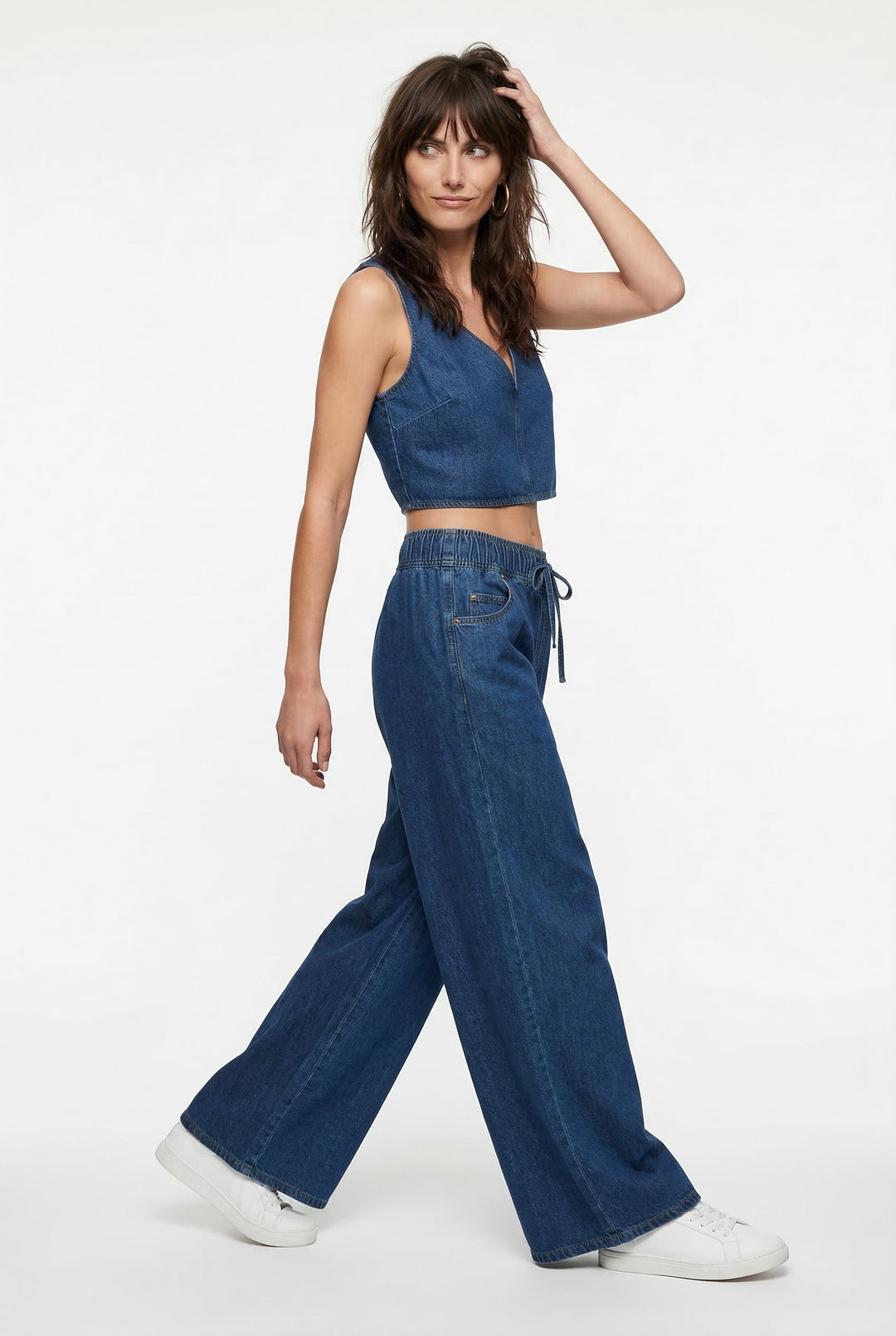 Viona Drawstring Wide Leg Jeans