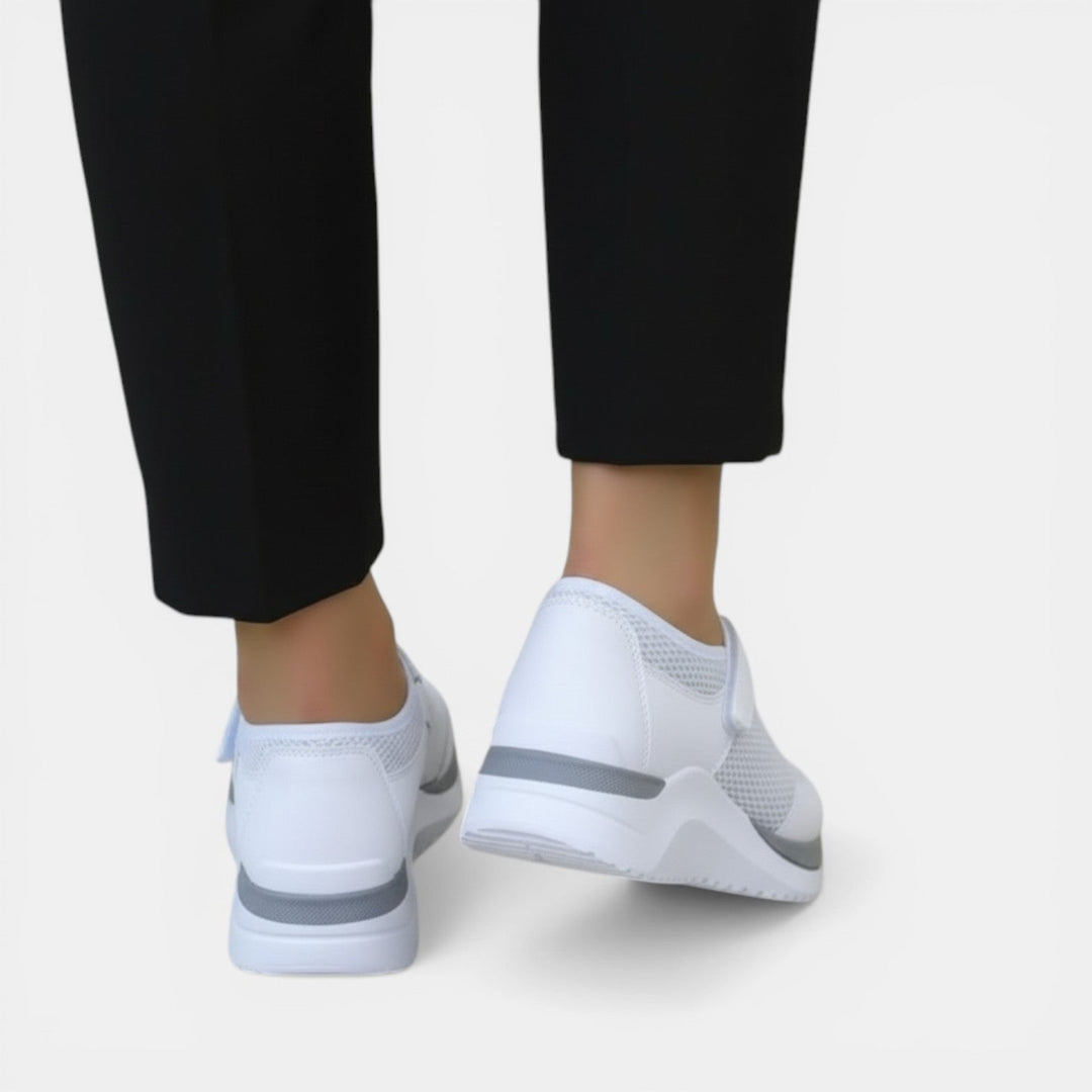 Lucy | Women's Knit Mary Jane Trainers Hook-and-Loop Strap Cushioned Sole