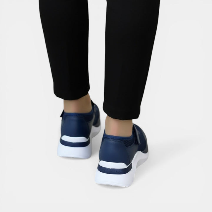 Lucy | Women's Knit Mary Jane Trainers Hook-and-Loop Strap Cushioned Sole