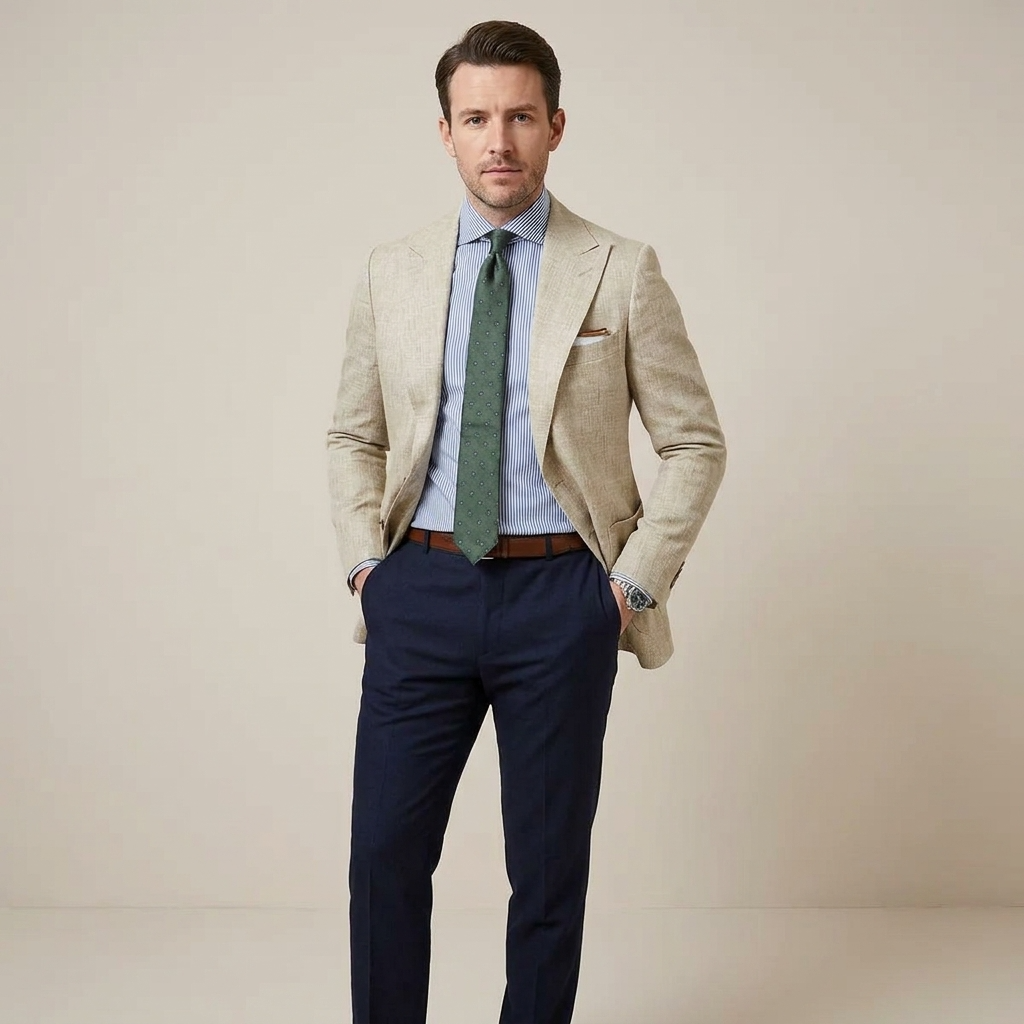 Men's Blazer Light-Coloured Tailored
