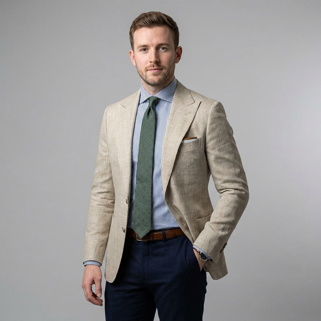 Men's Blazer Light-Coloured Tailored