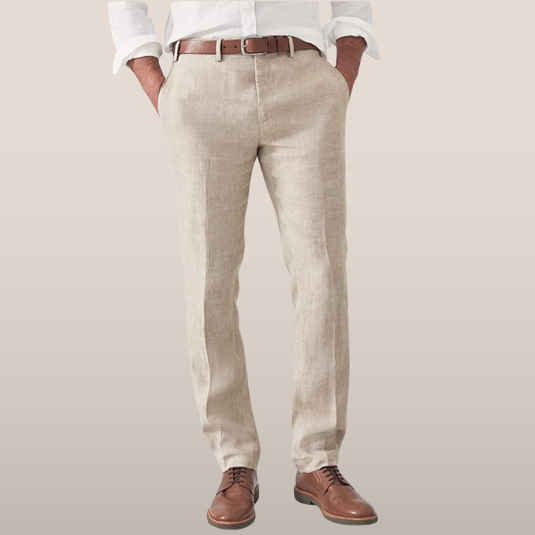 Edmund | Men's Breathable Regular-Fit Trousers Zip & Button Fly