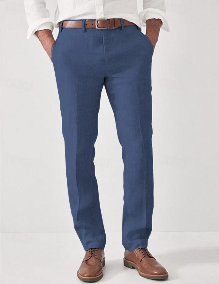 Edmund | Men's Breathable Regular-Fit Trousers Zip & Button Fly