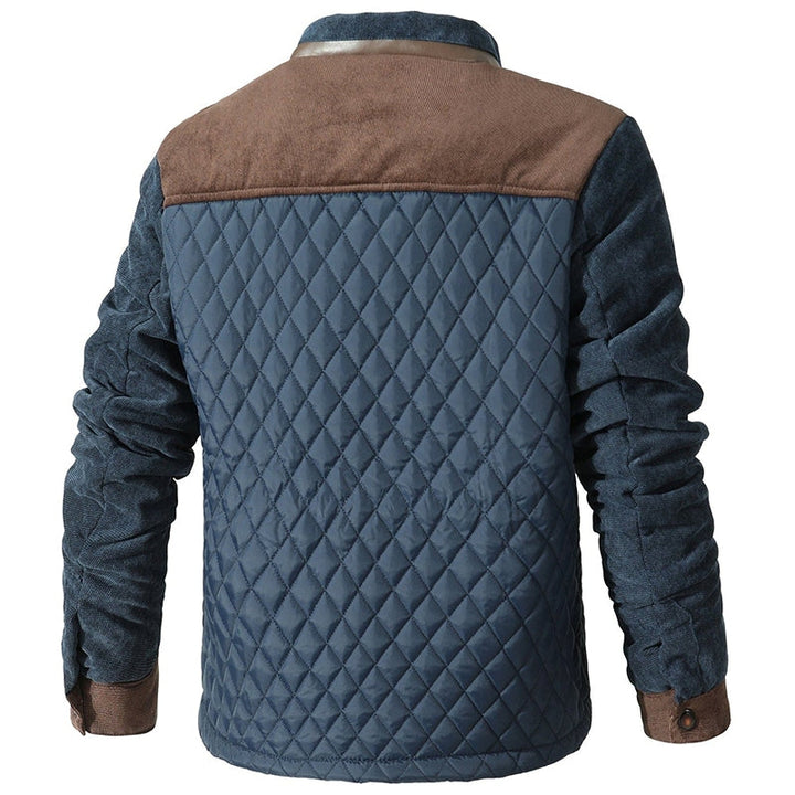Barnaby | Men's Checked Jacket Corduroy Trim Button Up