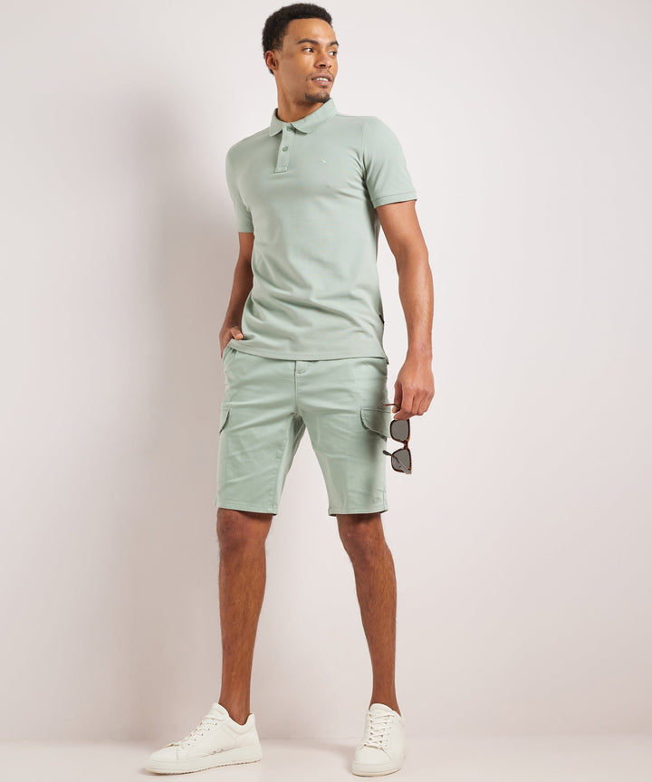 Julian | Men's Stretch Polo Shirt Slim Fit Button Placket