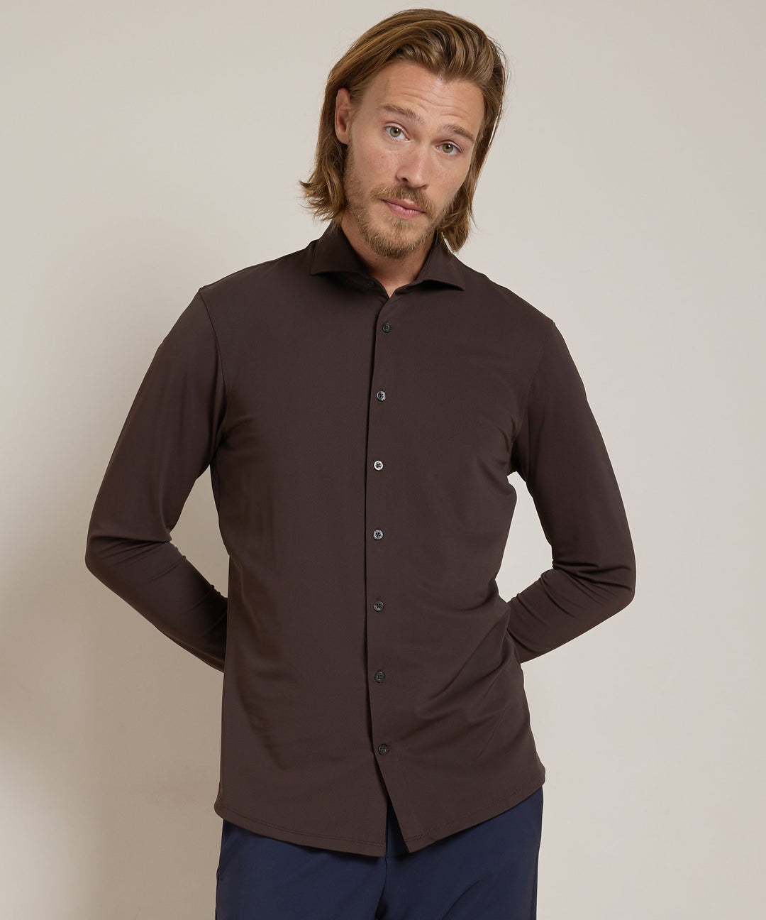 Gilbert | Men's Smart Casual Stretch Shirt Long Sleeve Button-Up