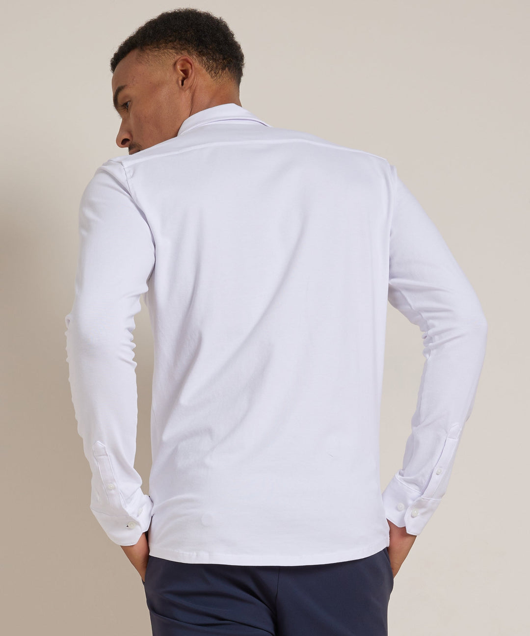 Adrian | Men's Slim Fit Stretch Shirt Long Sleeve Full Button Front