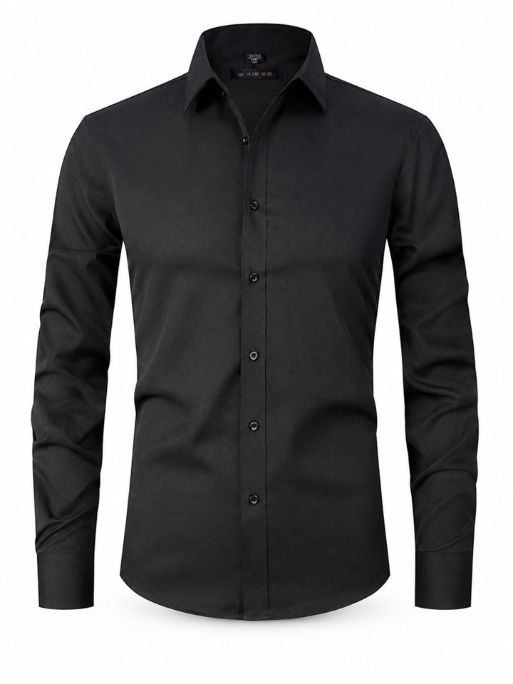 Cecil | Men's Stretch Shirt Pleated Front Contrast Buttons Long Sleeve