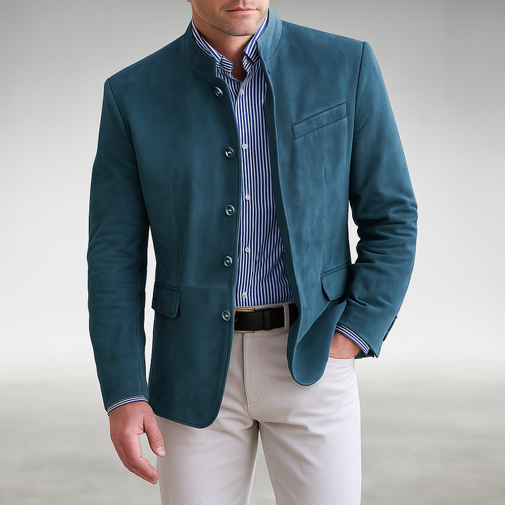 Duncan | Men's Stand-Collar Button-Front Jacket Tailored Short Fit