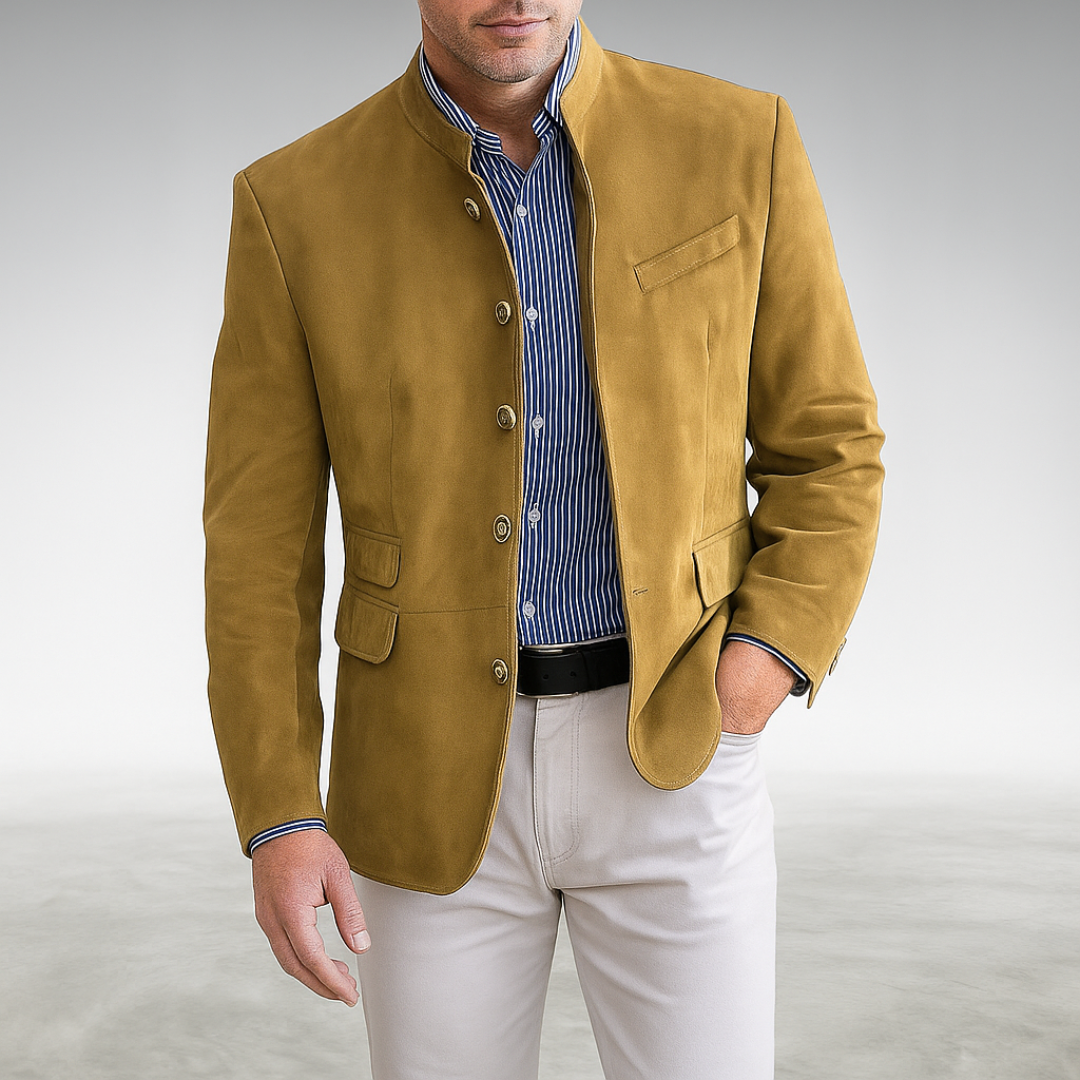 Duncan | Men's Stand-Collar Button-Front Jacket Tailored Short Fit