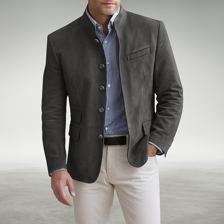 Duncan | Men's Stand-Collar Button-Front Jacket Tailored Short Fit