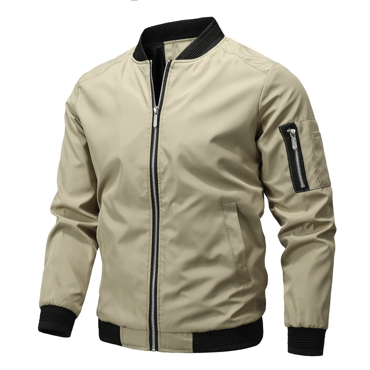 Angus | Men's Lightweight Bomber Jacket Ribbed Trim Sleeve Pocket