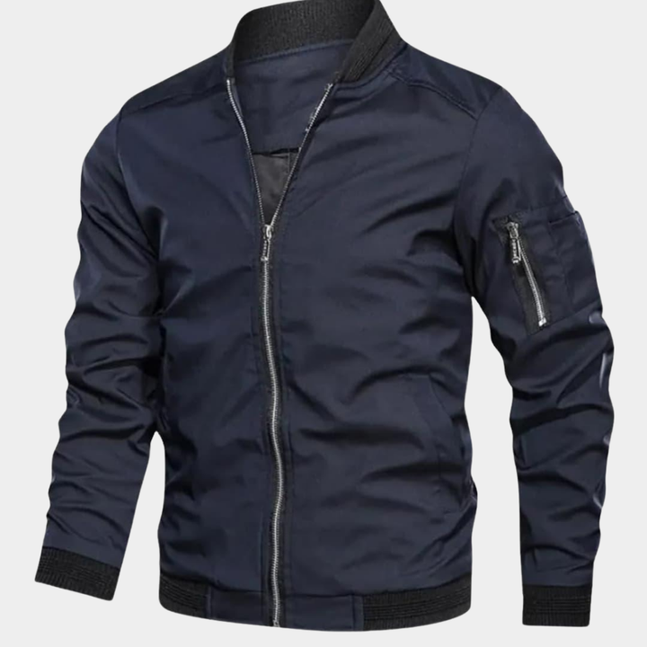 Angus | Men's Lightweight Bomber Jacket Ribbed Trim Sleeve Pocket