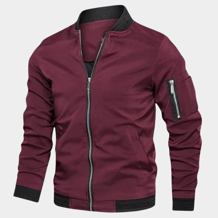 Angus | Men's Lightweight Bomber Jacket Ribbed Trim Sleeve Pocket