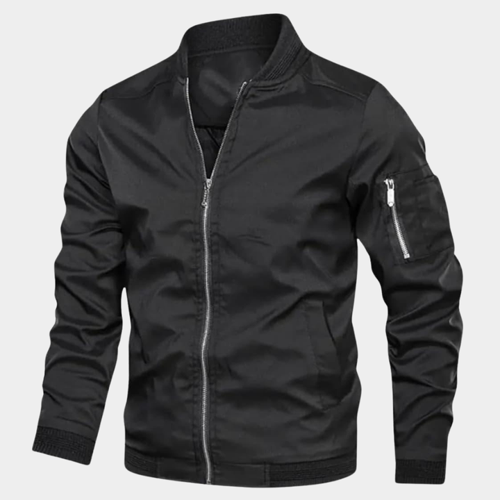Angus | Men's Lightweight Bomber Jacket Ribbed Trim Sleeve Pocket