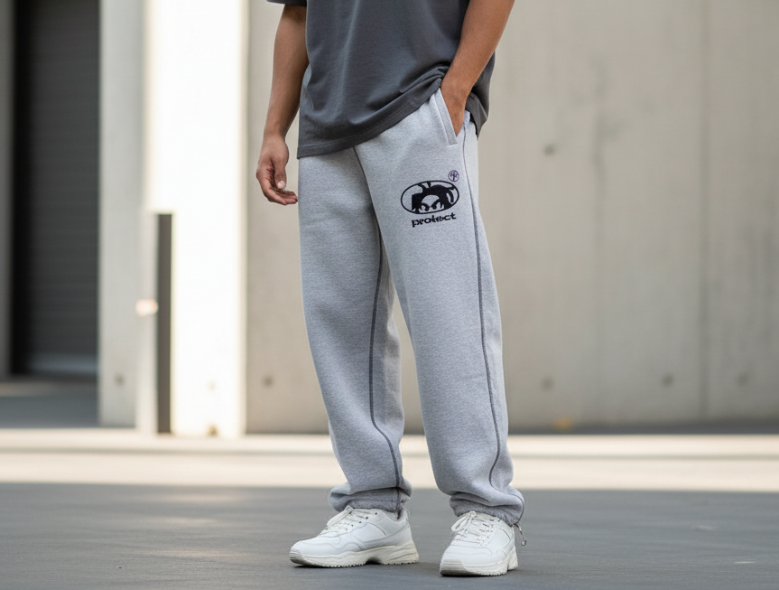 Murray | Men's Oversized Y2K Joggers Drawstring Waist Graphic Detail