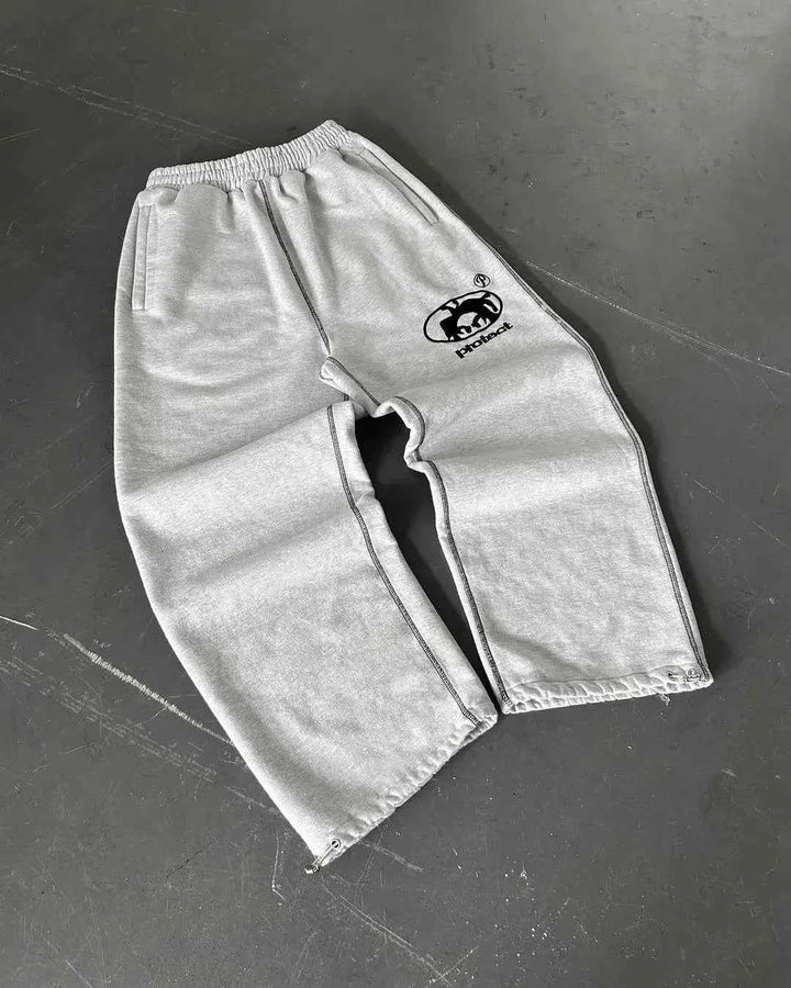 Murray | Men's Oversized Y2K Joggers Drawstring Waist Graphic Detail