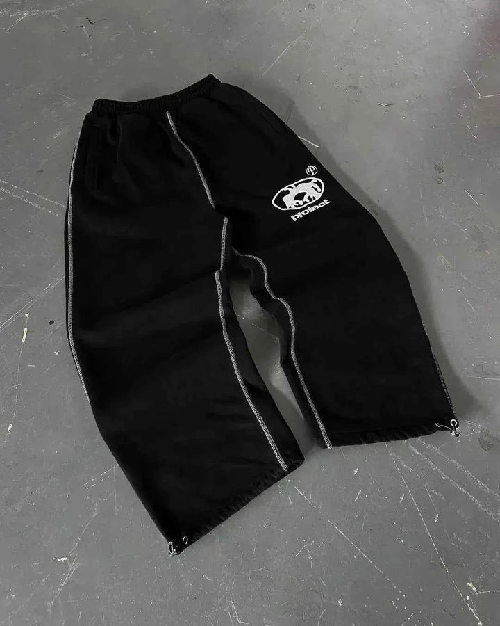 Murray | Men's Oversized Y2K Joggers Drawstring Waist Graphic Detail