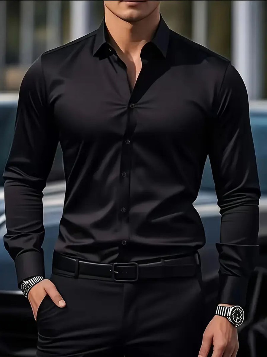 Stefan | Men's Slim Fit Non-Iron Business Shirt Long Sleeve