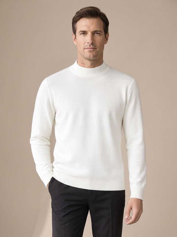 Stefan | Men's Slim Fit Mock Neck Jumper Knitted Ribbed Cuffs