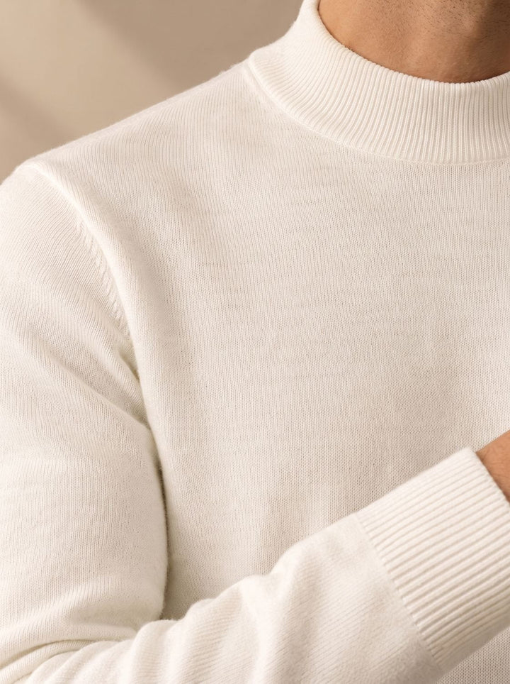 Stefan | Men's Slim Fit Mock Neck Jumper Knitted Ribbed Cuffs