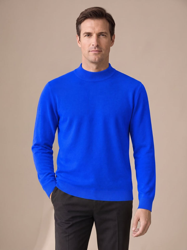 Stefan | Men's Slim Fit Mock Neck Jumper Knitted Ribbed Cuffs