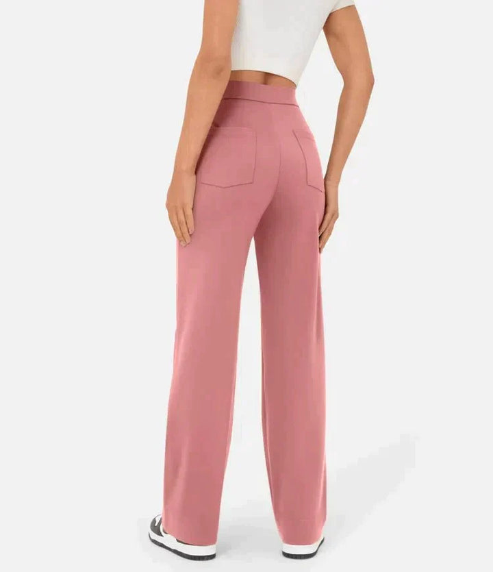 Daisy | Women's High Waisted Stretch Trousers Straight Leg Pockets