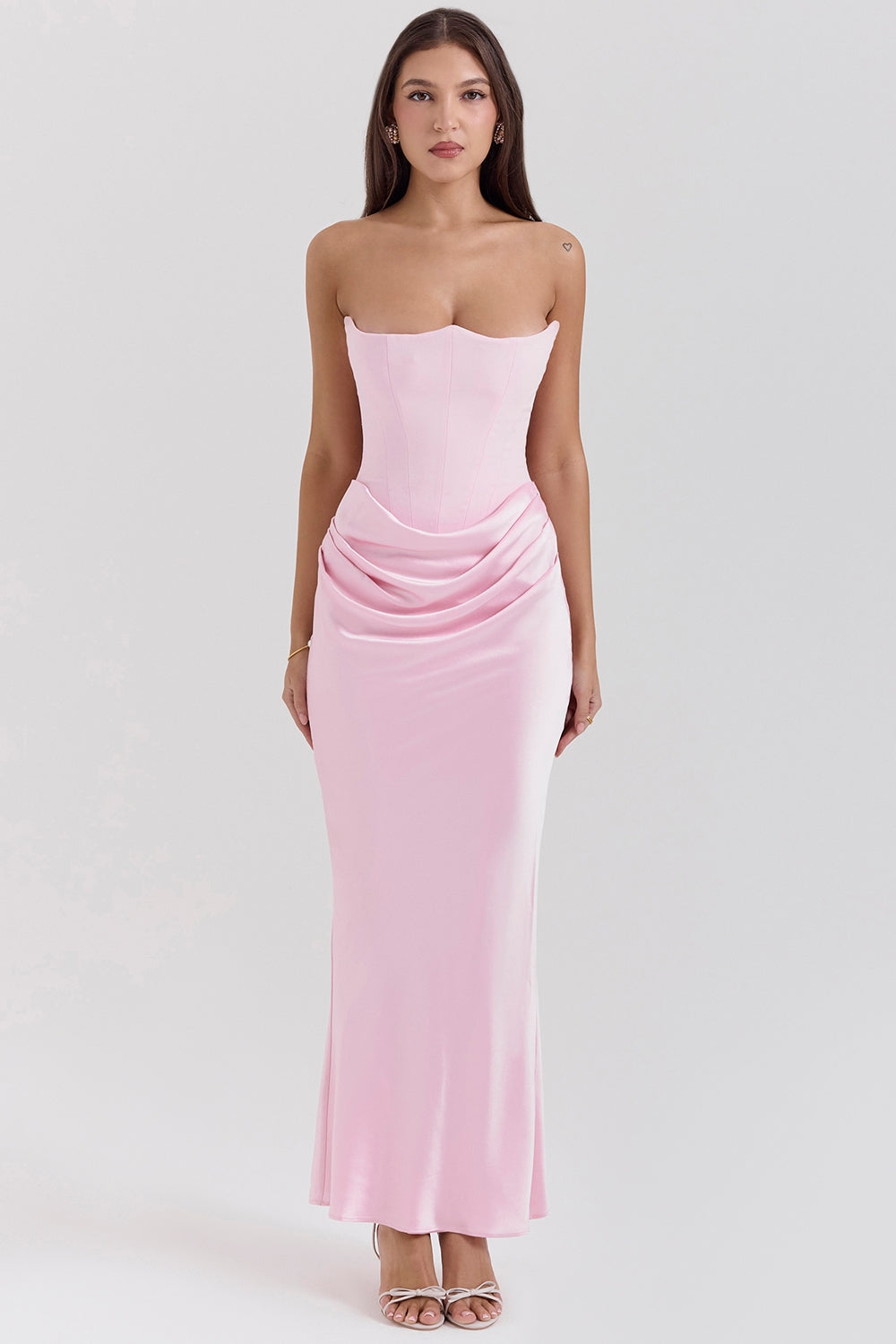Edith Strapless Maxi Dress for Wedding Guests
