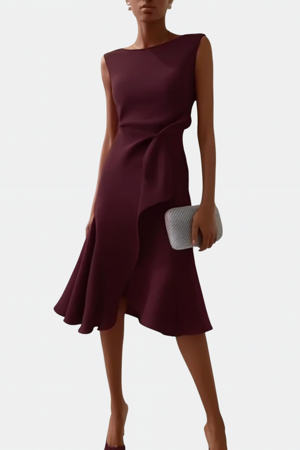 Sheila Draped Asymmetric Midi Dress