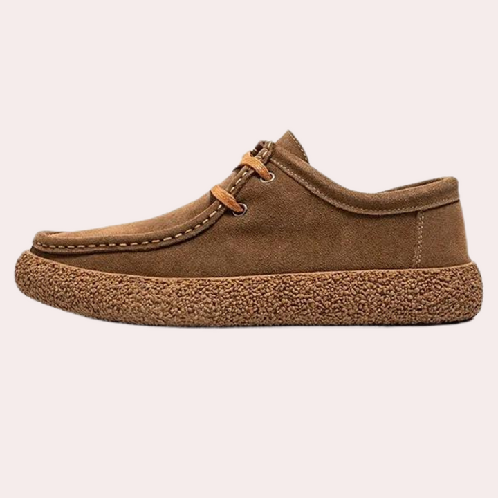 Men’s Fleece Lined Moccasin Shoes with Textured Grip Sole