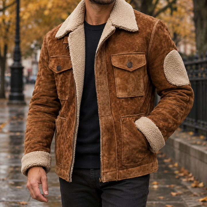 Kate | Women's Wool Utility Jacket Plush Collar Four Patch Pockets